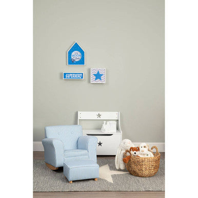 Grey and White Star Rug