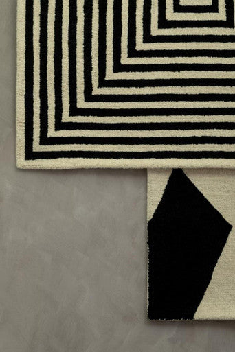Bosie Milana Large Black and White Geometric Rug