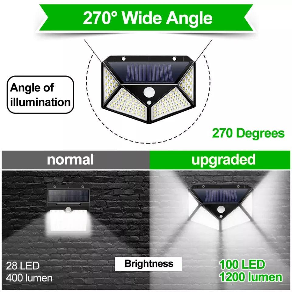 Super Bright 100 LED PIR Solar Motion Security Lights