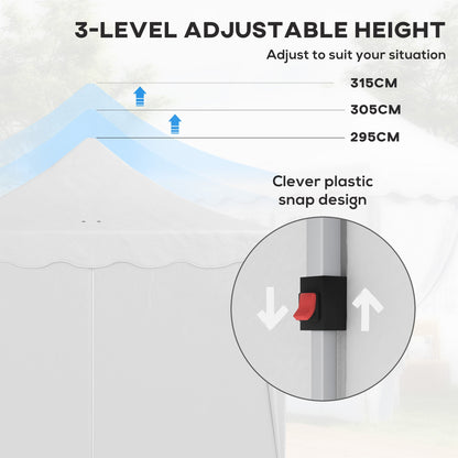 Outsunny 3 x 6m Pop Up Gazebo with Sides and Carry Bag, UPF50+, White