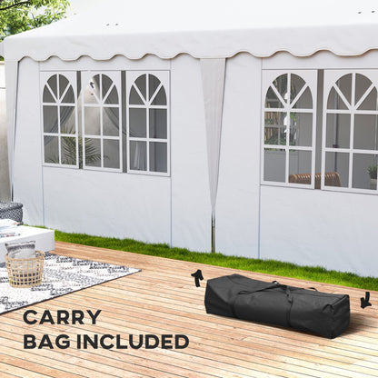 Outsunny 3 x 6m Pop Up Gazebo with Sides and Carry Bag, UPF50+, White
