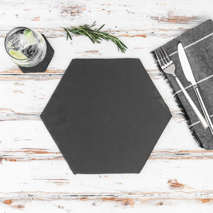 30cm Hexagon Slate Placemats - Pack of Six