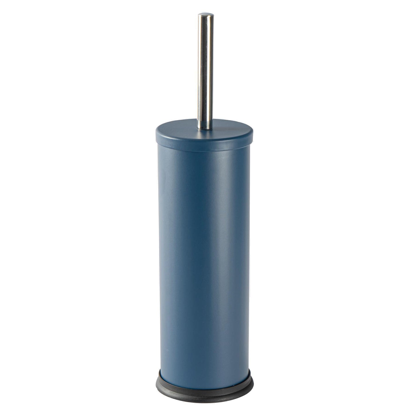 Matt Blue Round Stainless Steel Toilet Brush & Holder