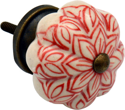 Vintage Floral Ceramic Cabinet Knob