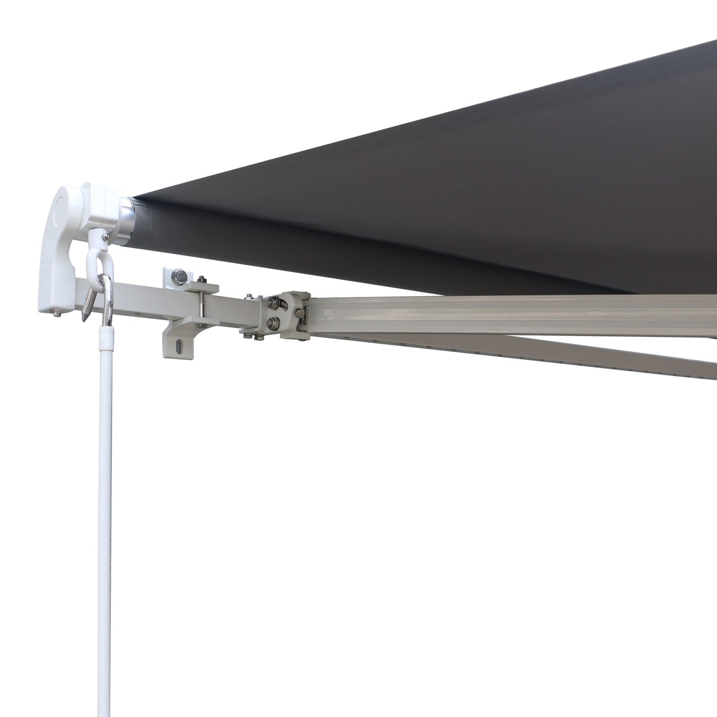 3 x 2.5m Manual Awning Canopy Sun Shade Shelter Retractable for Garden Grey