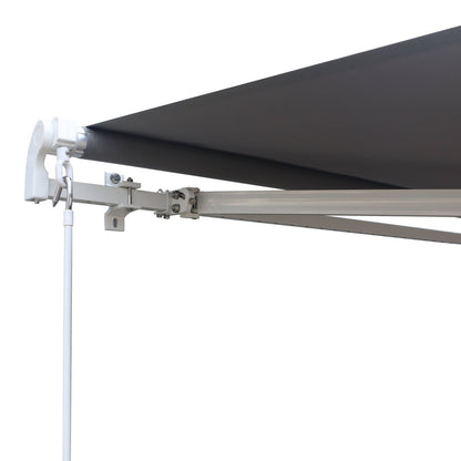 3 x 2.5m Manual Awning Canopy Sun Shade Shelter Retractable for Garden Grey