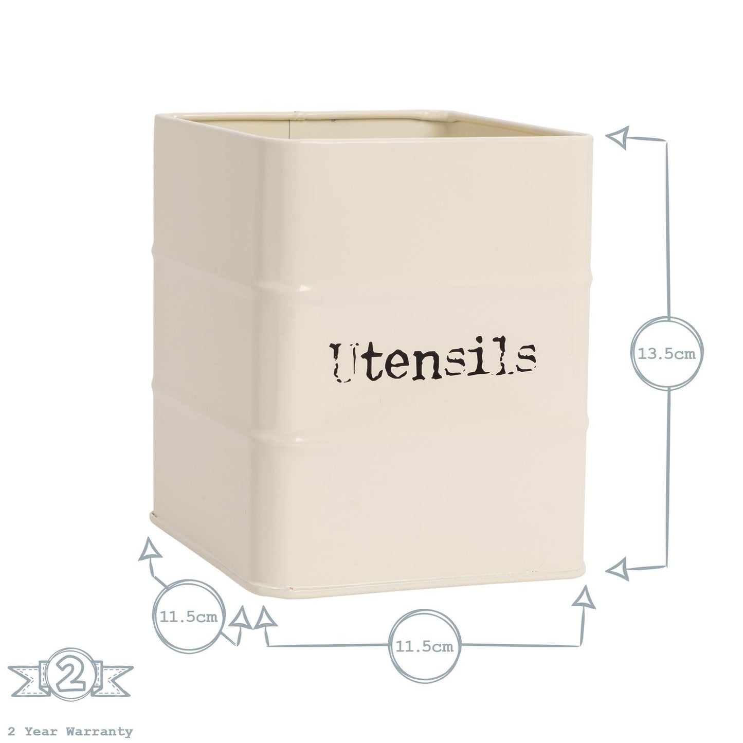 Vintage Utensil Holder - Cream