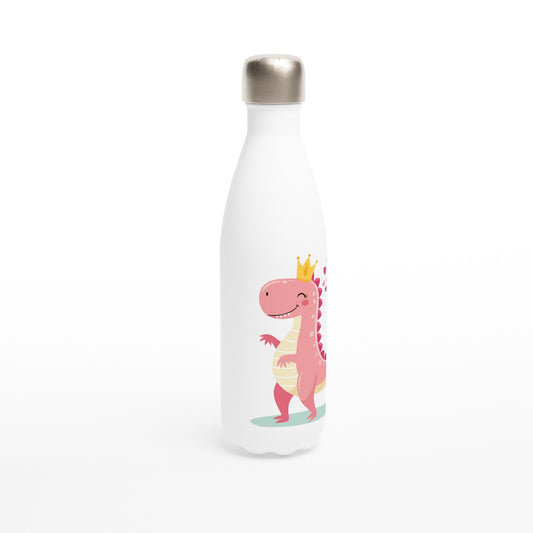 Princess Tyrannosaurus White 17oz Stainless Steel Water Bottle