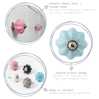 Floral Ceramic Cabinet Knob