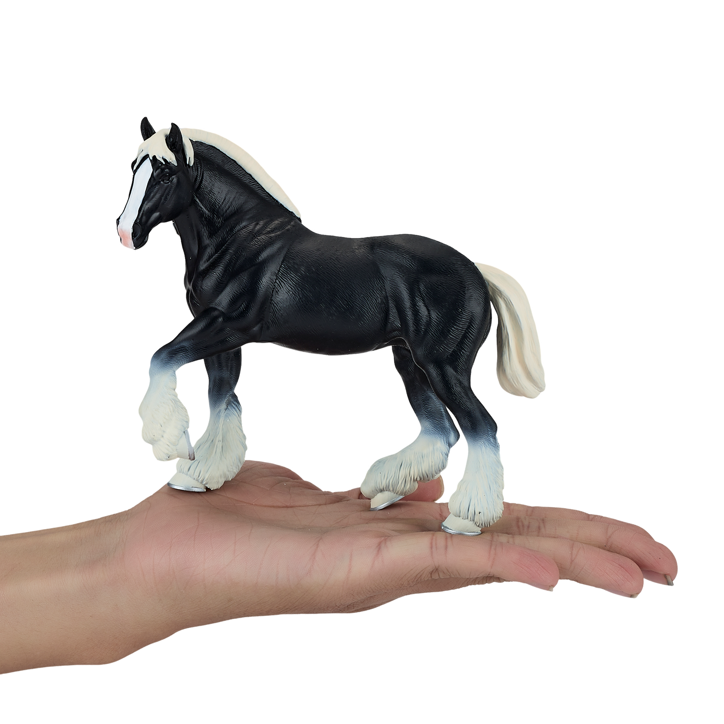 Clydesdale Horse Black Toy Realistic Equestrian Figurine