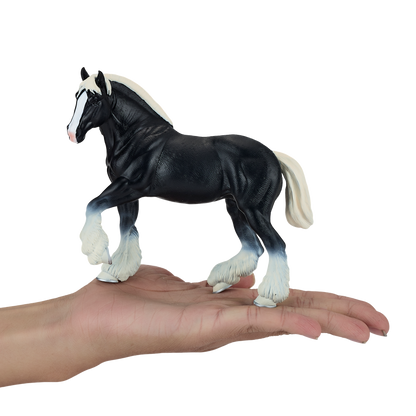 Clydesdale Horse Black Toy Realistic Equestrian Figurine