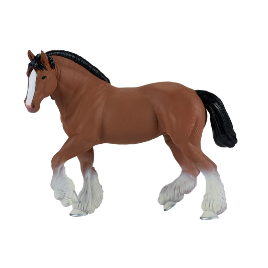 Clydesdale Horse Brown Toy Realistic Equestrian Model