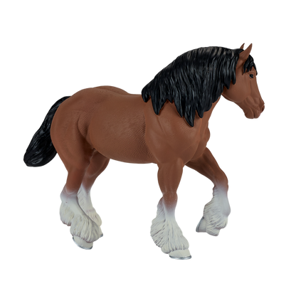 Clydesdale Horse Brown Toy Realistic Equestrian Model