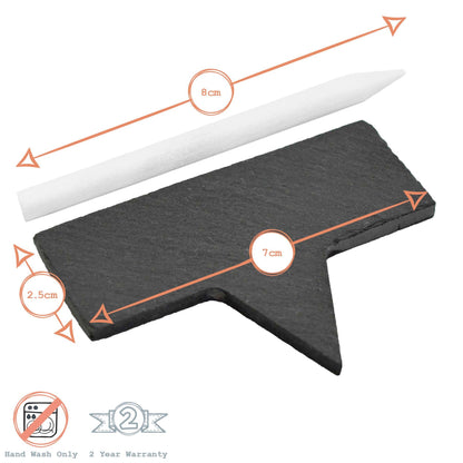 6pc Slate Plant Markers Set with Chalk Pencils