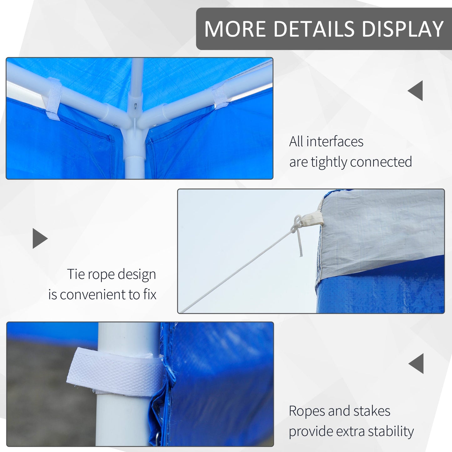 3 x 4 m Garden Gazebo Marquee Party Tent with 2 Sidewalls for Patio Yard Outdoor - Blue