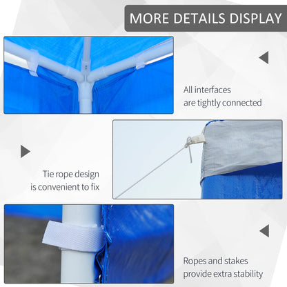 3 x 4 m Garden Gazebo Marquee Party Tent with 2 Sidewalls for Patio Yard Outdoor - Blue