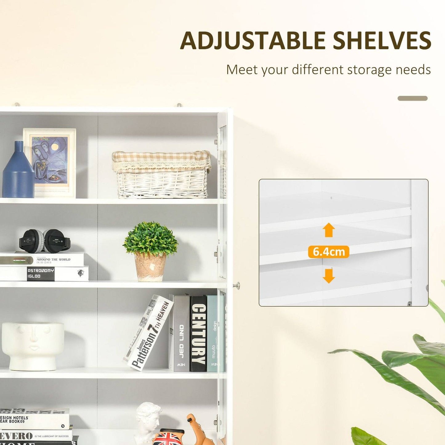 Modern Bookcase with Doors