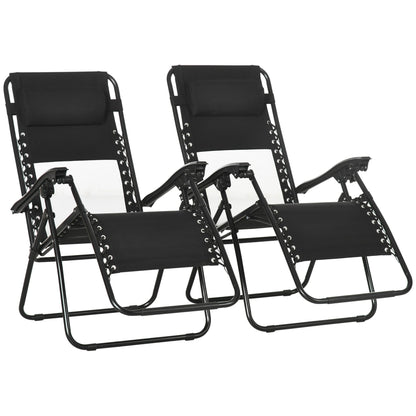 Garden Recliner Chairs Set of 2
