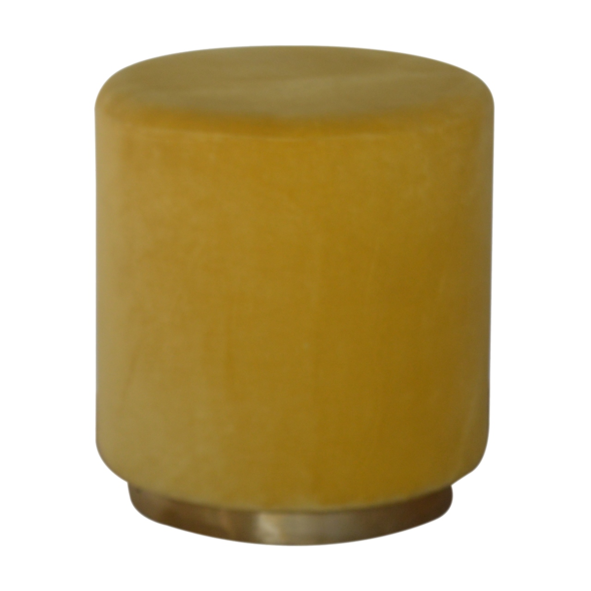 Artisan Furniture Solid Mango Wood IN818 - Mustard Velvet Footstool with Gold Base