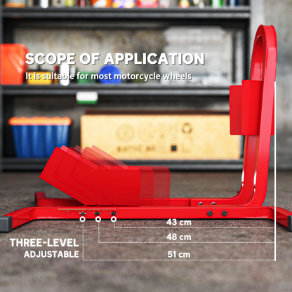 HOMCOM Adjustable Motorcycle Wheel Chock Motorbike Holder with Metal Frame