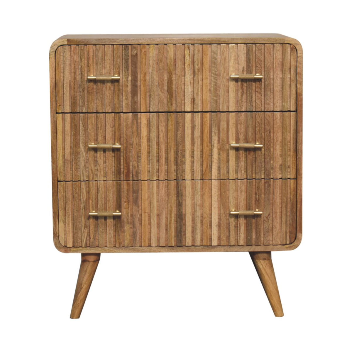 Artisan Furniture Solid Mango Wood T-bar Ridged Chest