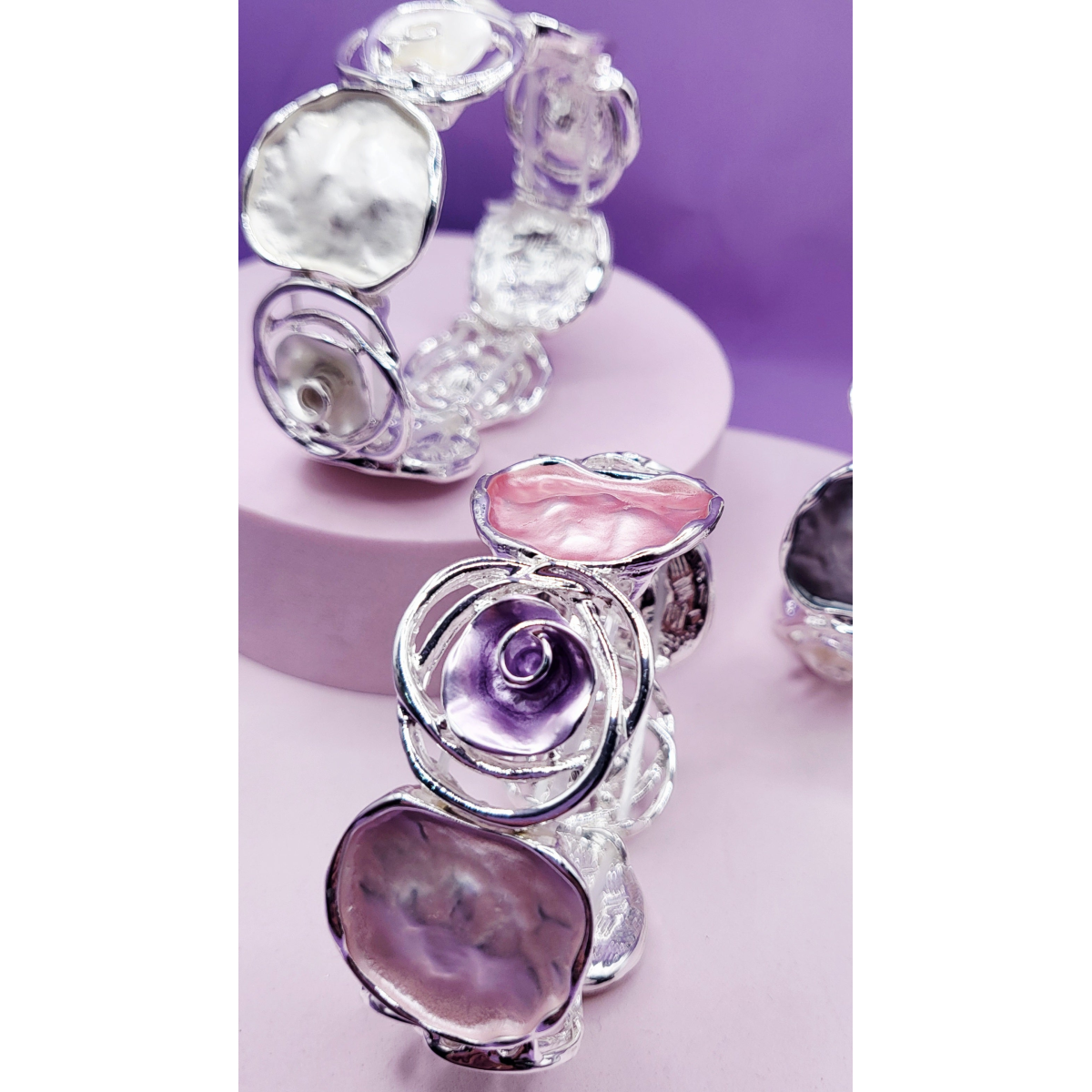 Abstract Rose Flower Bracelet