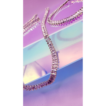 Maxi Baguette Crystal Trio Necklace, Earrings & Bracelet