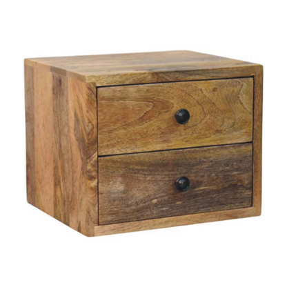 Artisan Furniture Solid Wood Solis 2-Drawer Oak-ish Wall Mounted Nightstand