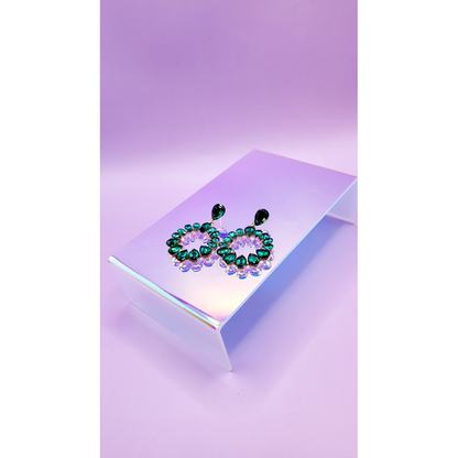 Disc Crystal Drop and Dangle Earrings