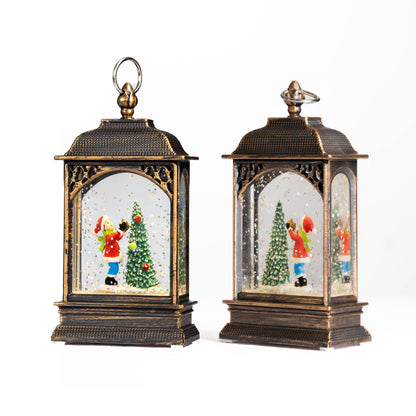 Christmas Snow Globe Lantern Scene Tree Ornament