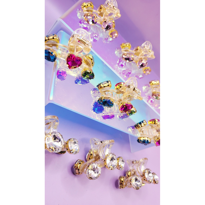 Crystal Luxe Rainbow Hair Clamps Pack of 12