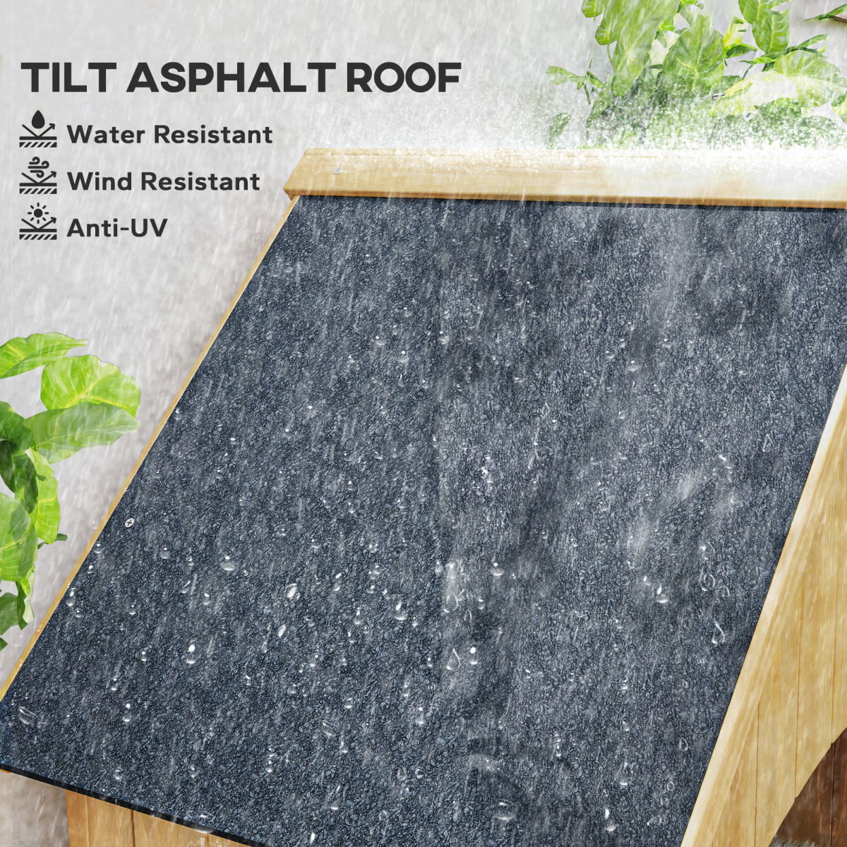 Outsunny Wooden Small Garden Shed with 3 Shelves and Tilt Roof