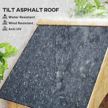 Outsunny Wooden Small Garden Shed with 3 Shelves and Tilt Roof