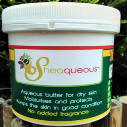 10  Pots of Sheaqueous Aqueous Cream with Organic Shea Butter, Almond Oil, cocoa butter, vitamin E. A natural aqueous cream for very dry skin, for Sensitive Skin, Children, Eczema prone skin , Use in Pregnancy for expanding tummy NO ADDED FRAGRANCE