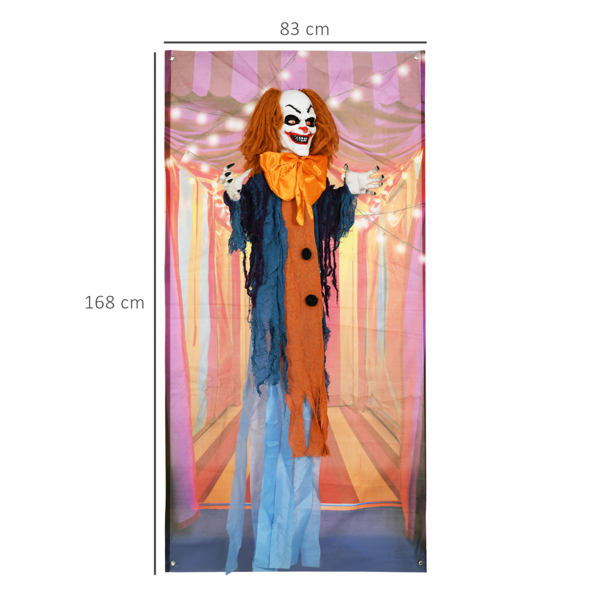 HOMCOM Circus Clown Halloween Decoration, Outdoor Animated Prop for Party
