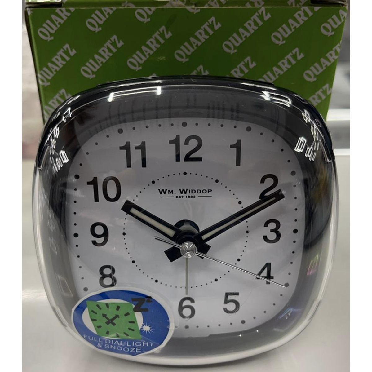 Wm Widdop Alarm Clock Dome Lens Sweep Snooze Light - Black