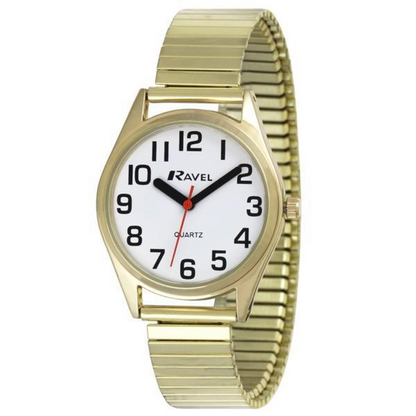 Ravel Mens Expander Bracelet Watch Gilt + Ravel Womens Expander Bracelet Gilt Watch Watch R0225.02.2+R0225.02.1