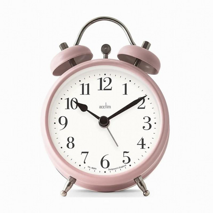 Acctim Shefford 12cm Dusty Rose Double Bell Alarm Clock 16380