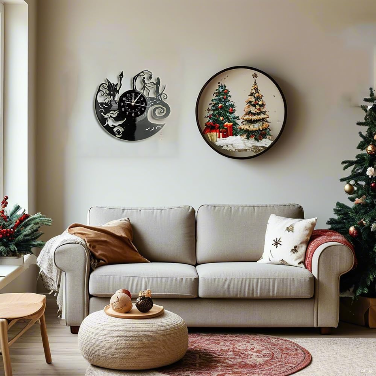 Vinyl Wall Clock Silent Battery Operated Fantasy Animation Theme Kid's Clock Home Kitchen Bedroom Decor Birthday Christmas Valentine Day Creative Gift for Women Friends and Family.