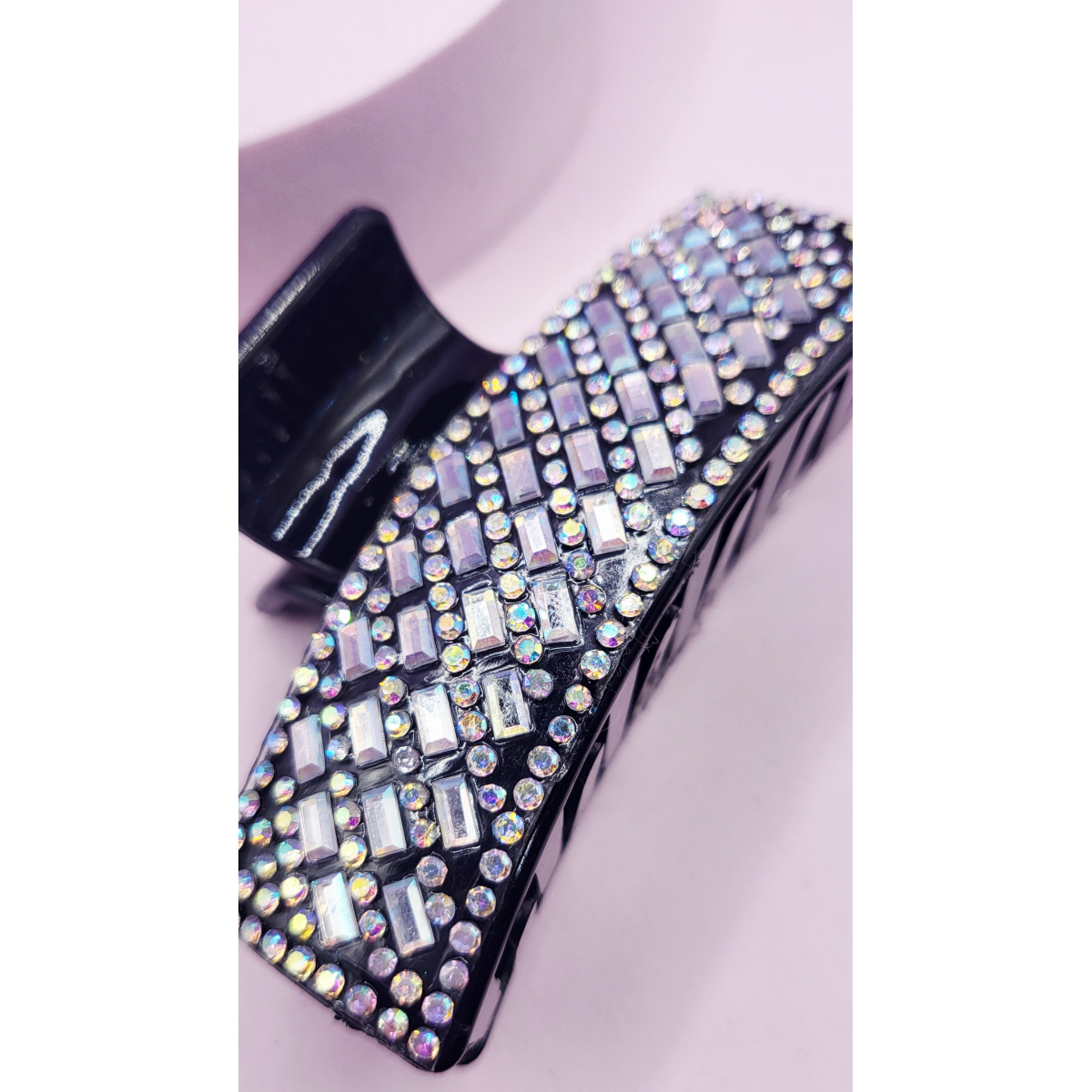 Mirrored Oblong Mini Hair Clamps Pack of 12