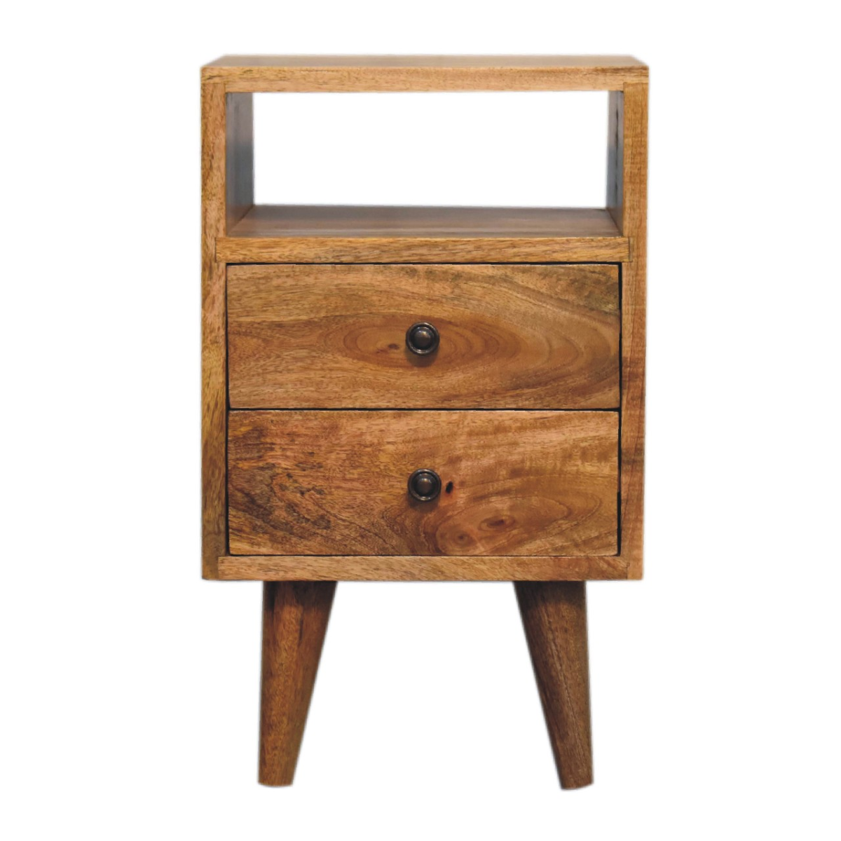 Artisan Furniture Solid Wood Mini Oak-ish Classic Open Bedside