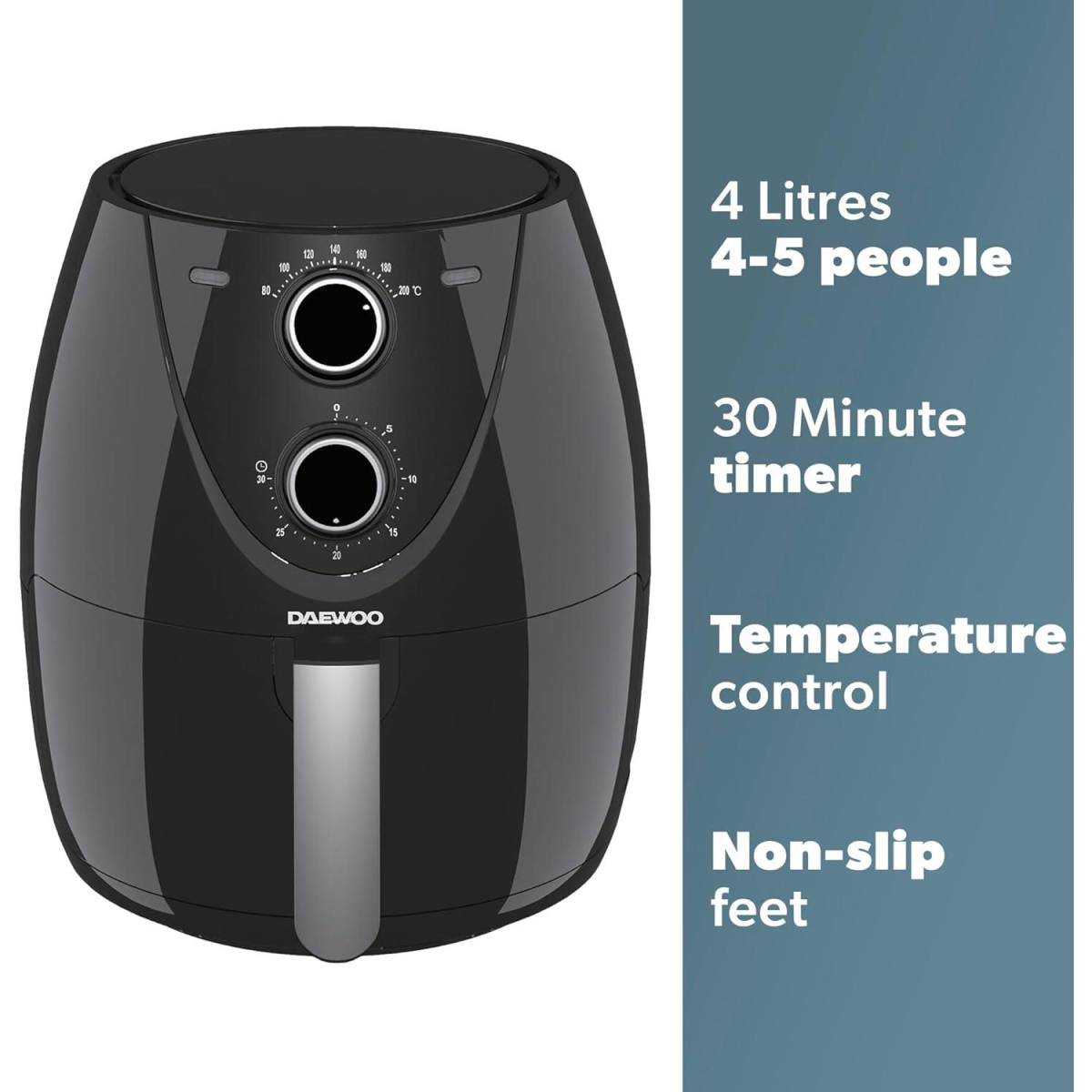 Daewoo Manual 4L Air Fryer Bake Roast Grill