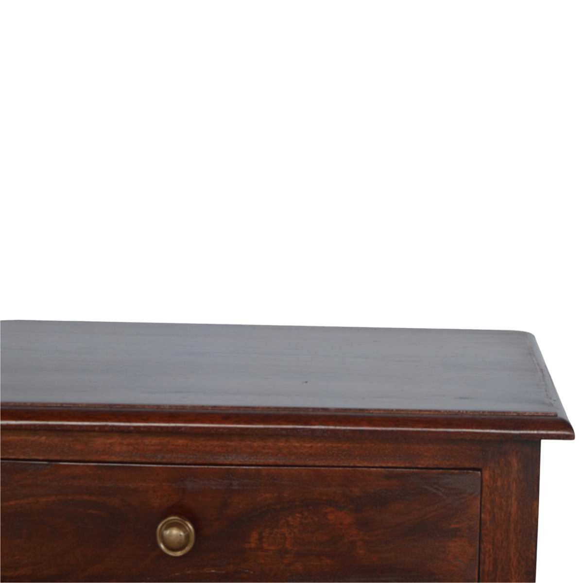 Artisan Furniture Solid Wood Turned Occasional Table, 1 Drawer and 2 Shelves, Dark Brown