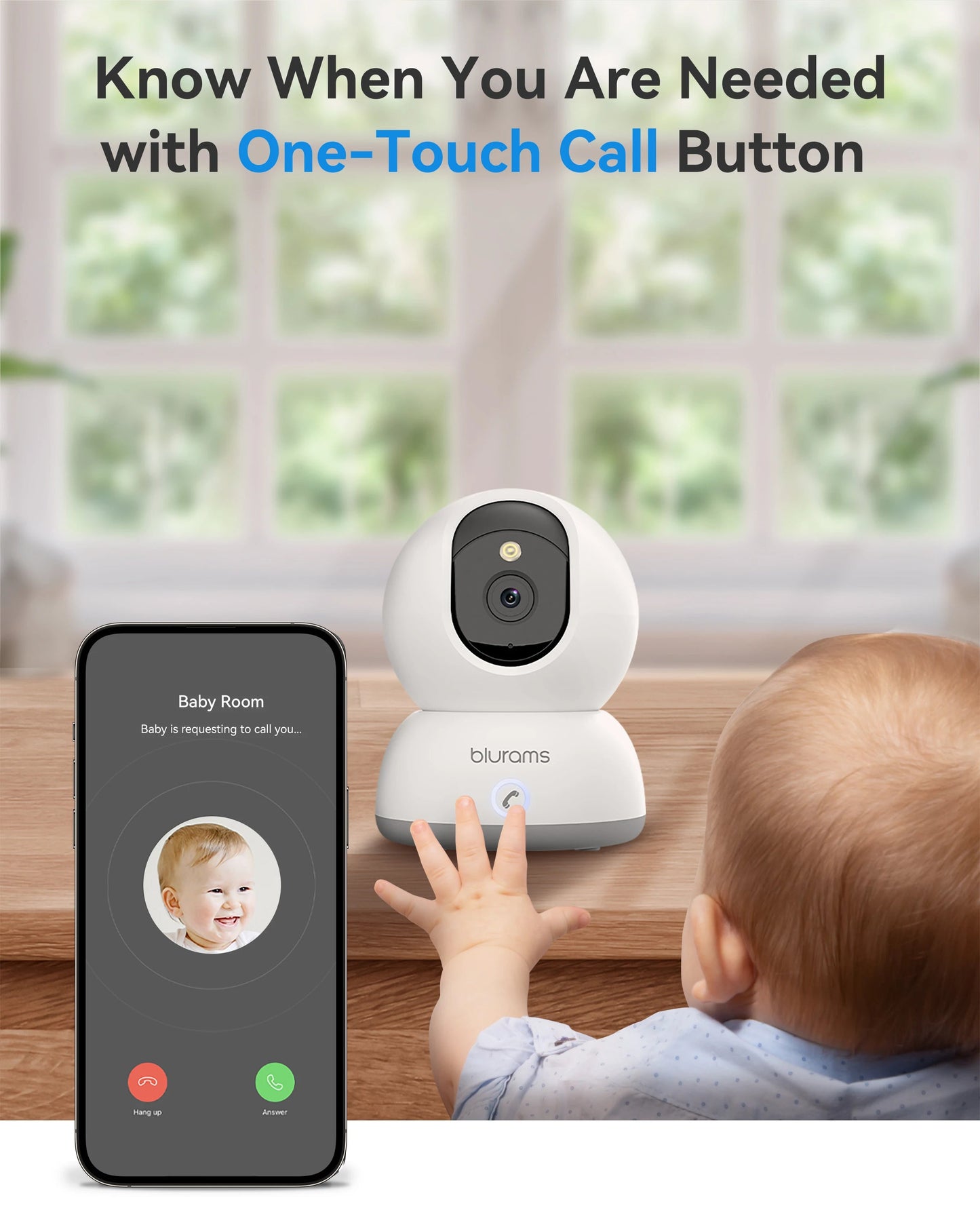 Blurams 2K Indoor Camera for Home Security, 360° Pet Dog Camera with Phone App, 2-Way Talk, One-Touch Call, Night Vision, 2.4GHz