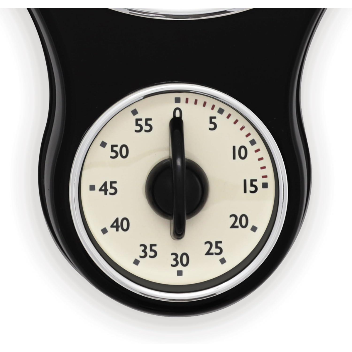 Acctim Kitchen Time 20cm Timer Quartz Retro Style Domed Glass Lens Black Wall Clock 21593