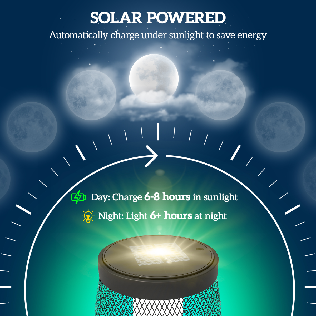 Outsunny 71.5 cm Garden Solar Lamp, Metal Floor Lamp with Auto On/Off LED