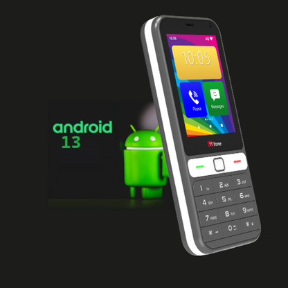 TTfone TT280  Simple 4G Dual SIM Bar Phone with Android, 2.8" Touchscreen, Keypad, 2MP Camera, USB-C - Easy to Use Unlocked Mobile (with Mains Charger and Vodafone Sim Card)