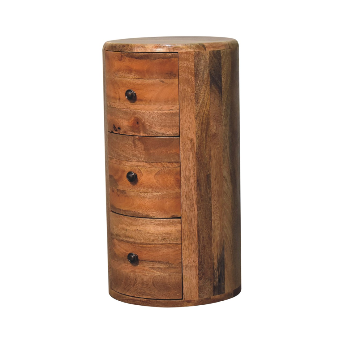 Artisan Furniture Solid Mango Wood Oak-ish Drum Chest