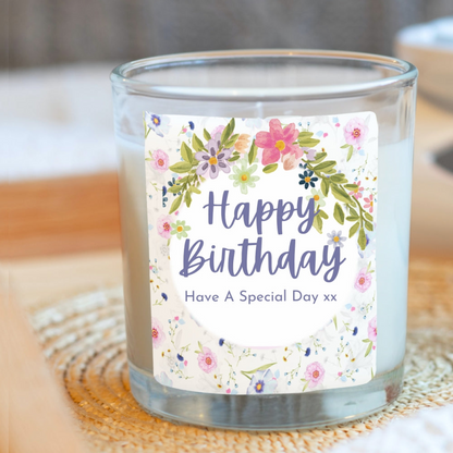 Pretty Flowers Happy Birthday Candle Gift Set | Birthday Gift Hamper for Friend | Birthday Gift Box for Her UK | Birthday Gifts