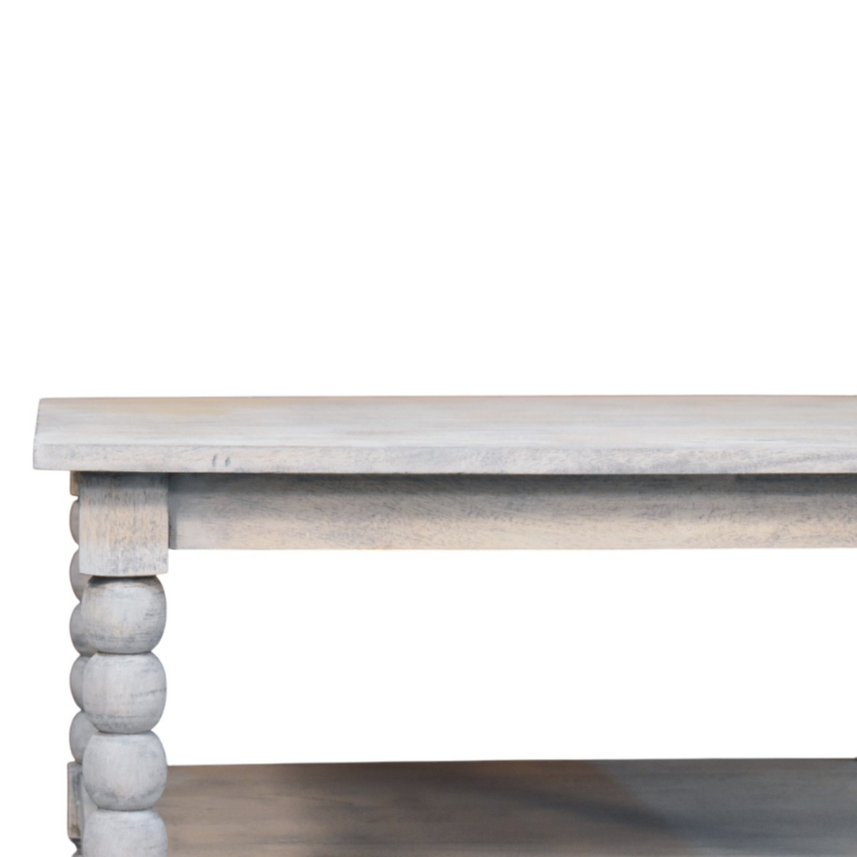 Artisan Furniture Solid Wood Barclay Acid Wash Coffee Table, 1 Shelf, Beige